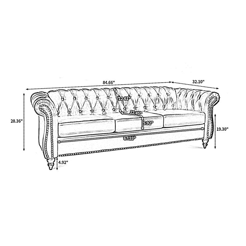Smartmonkey 84.66'' Faux Leather Sofa Wayfair